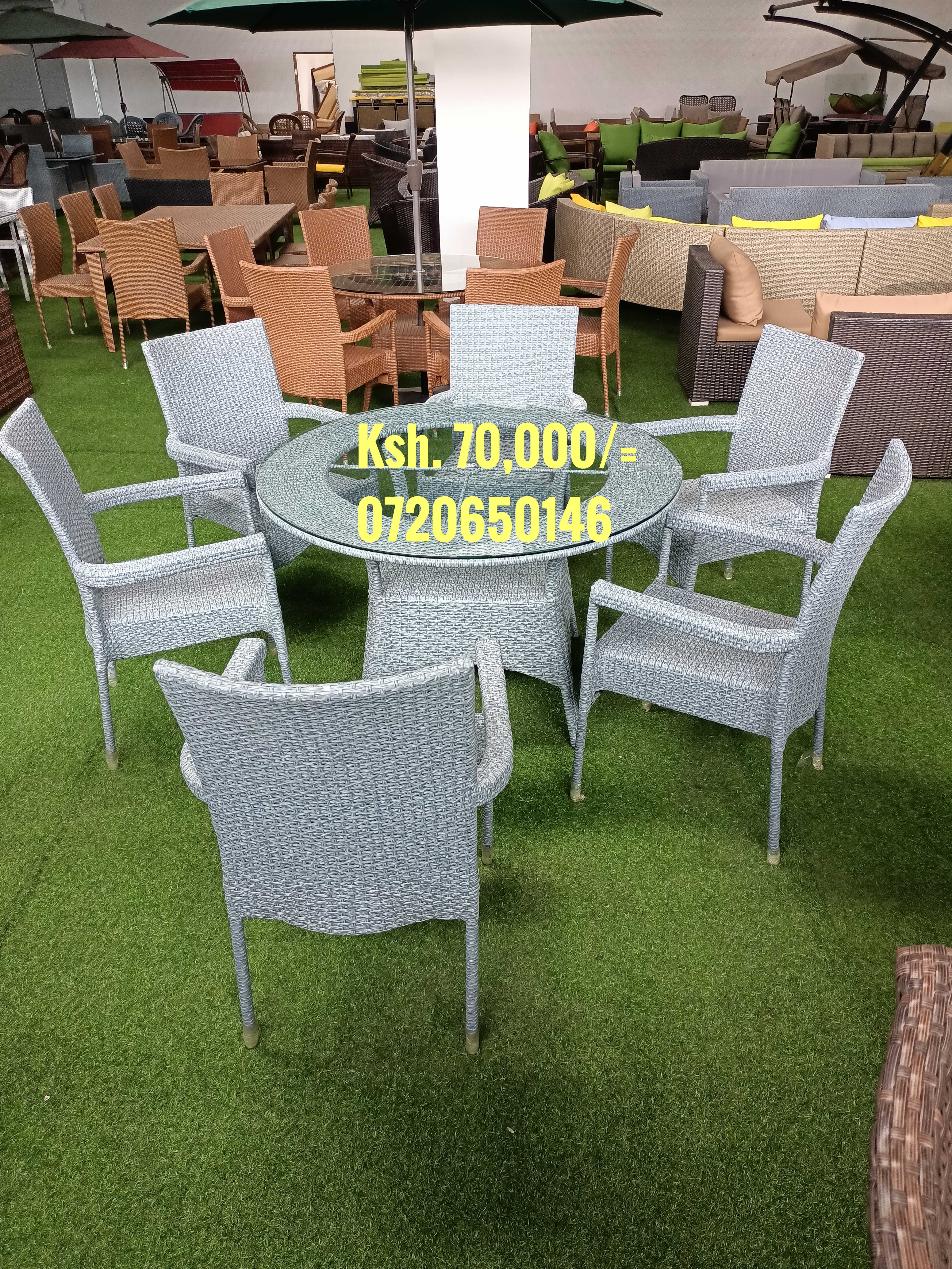 Outdoor Set Table Six Chairs